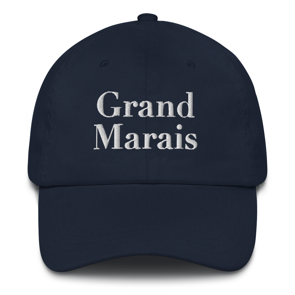 'Grand Marais' Dad Hat | White/Black Embroidery