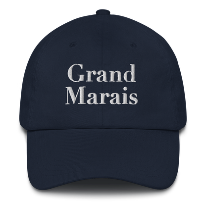 'Grand Marais' Dad Hat | White/Black Embroidery