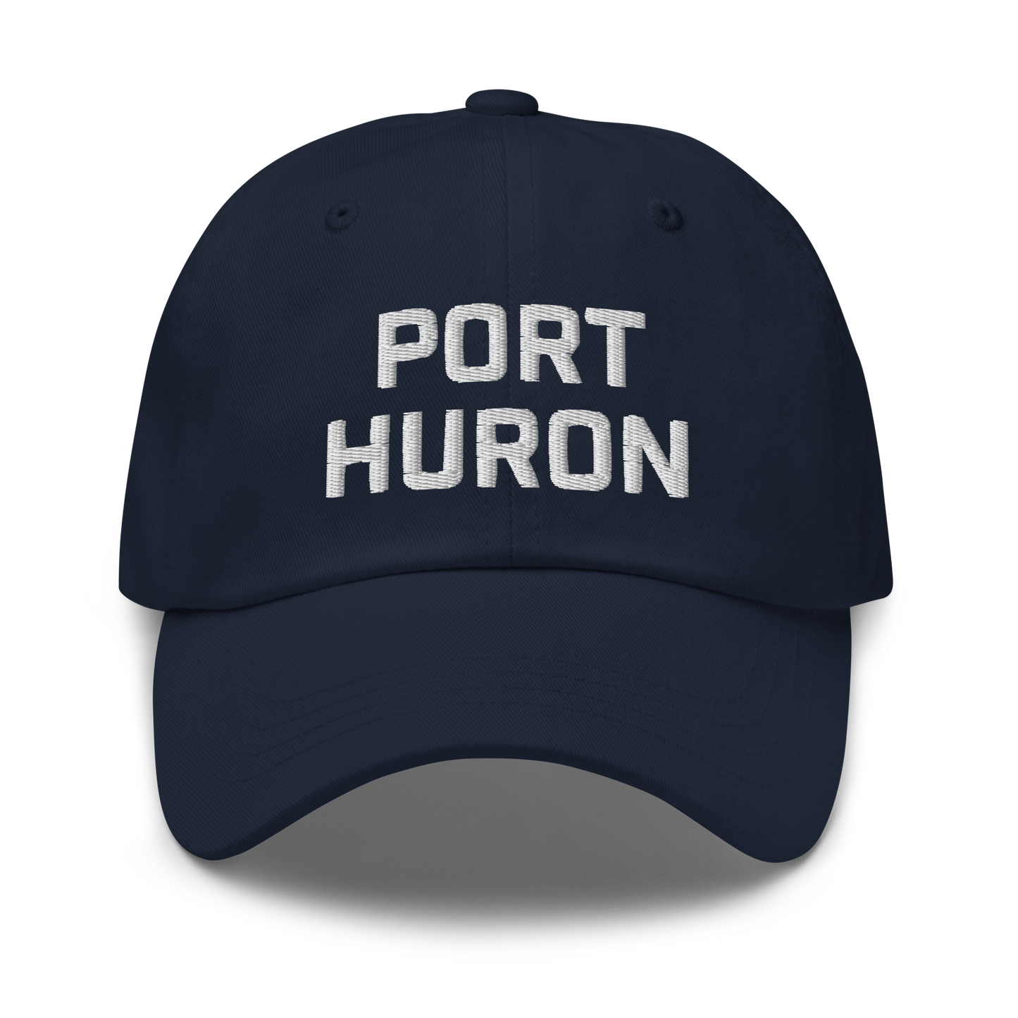 'Port Huron' Dad Hat | White/Black Embroidey