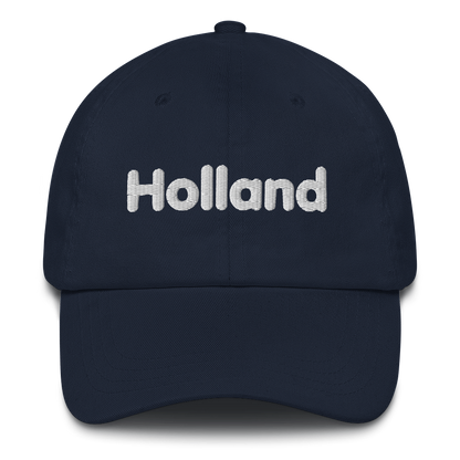 'Holland' Dad Hat | White/Red Embroidery