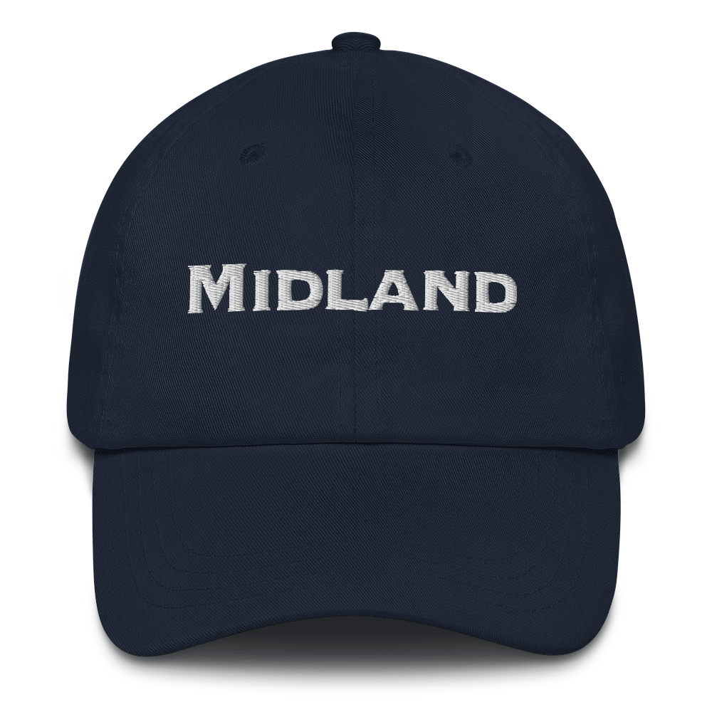 'Midland' Dad Hat | White/Black Embrodery