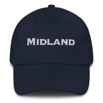 'Midland' Dad Hat | White/Black Embrodery