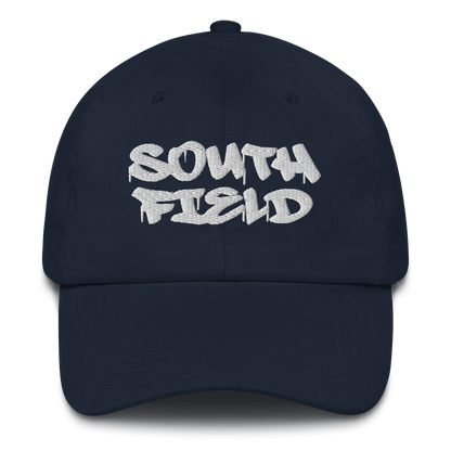 'Southfield' Dad Hat | White/Black Embroidery