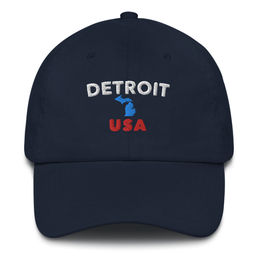 'Detroit USA' Dad Hat (w/ Michigan Outline)