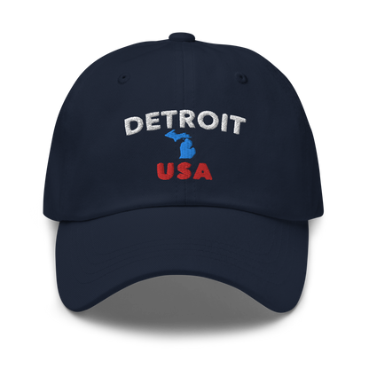 'Detroit USA' Dad Hat (w/ Michigan Outline)