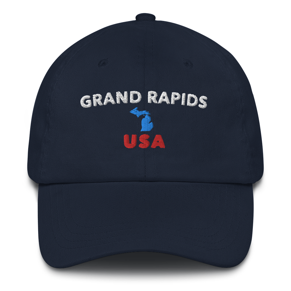 'Grand Rapids USA' Dad Hat (w/ Michigan Outline)
