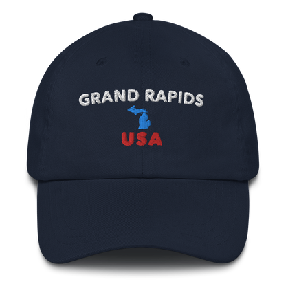 'Grand Rapids USA' Dad Hat (w/ Michigan Outline)