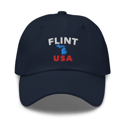 'Flint USA' Dad Hat (w/ Michigan Outline)