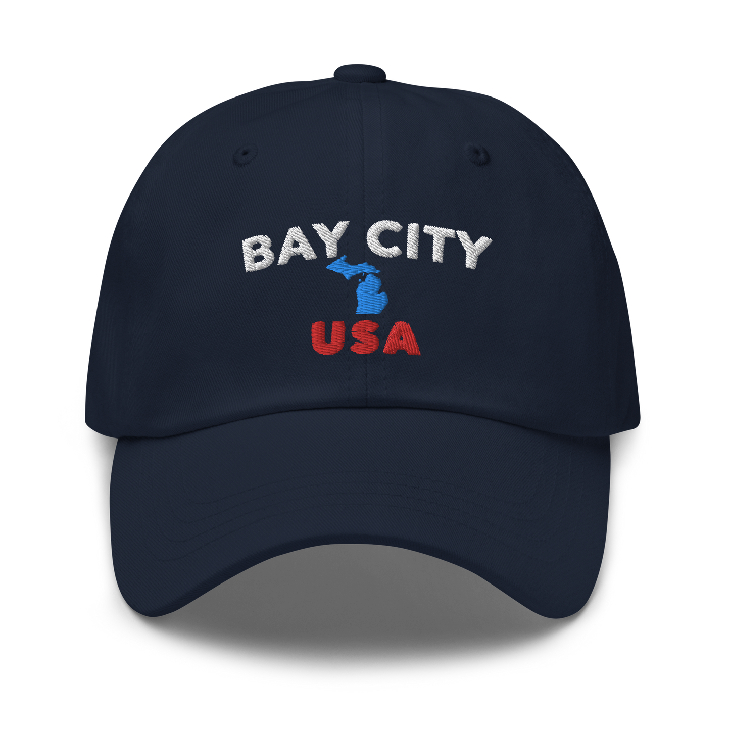 'Bay City USA' Dad Hat (w/ Michigan Outline)