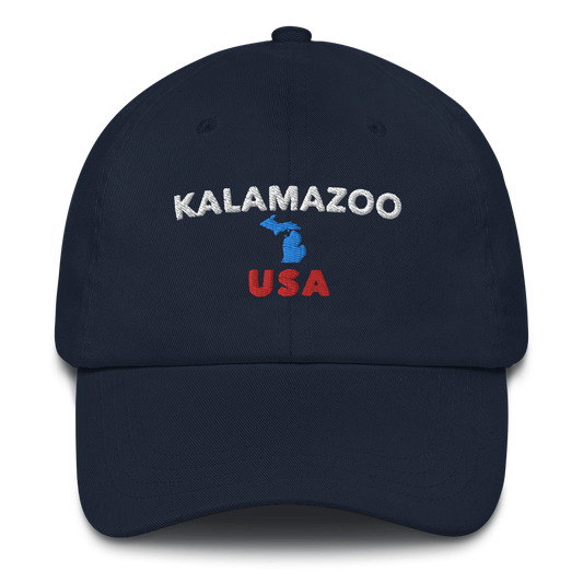 'Kalamazoo USA' Dad Hat (w/ Michigan Outline)