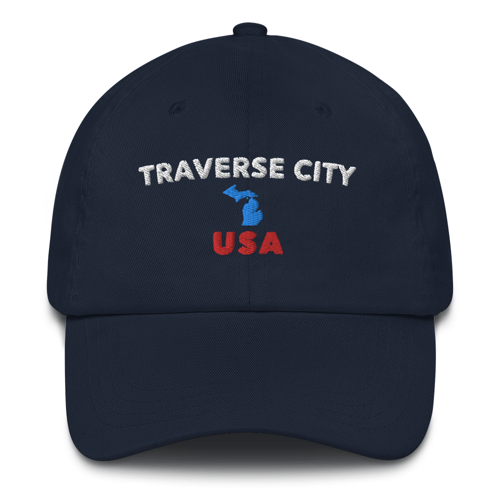 'Traverse City USA' Dad Hat (w/ Michigan Outline)