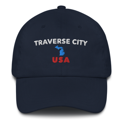 'Traverse City USA' Dad Hat (w/ Michigan Outline)