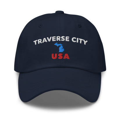 'Traverse City USA' Dad Hat (w/ Michigan Outline)