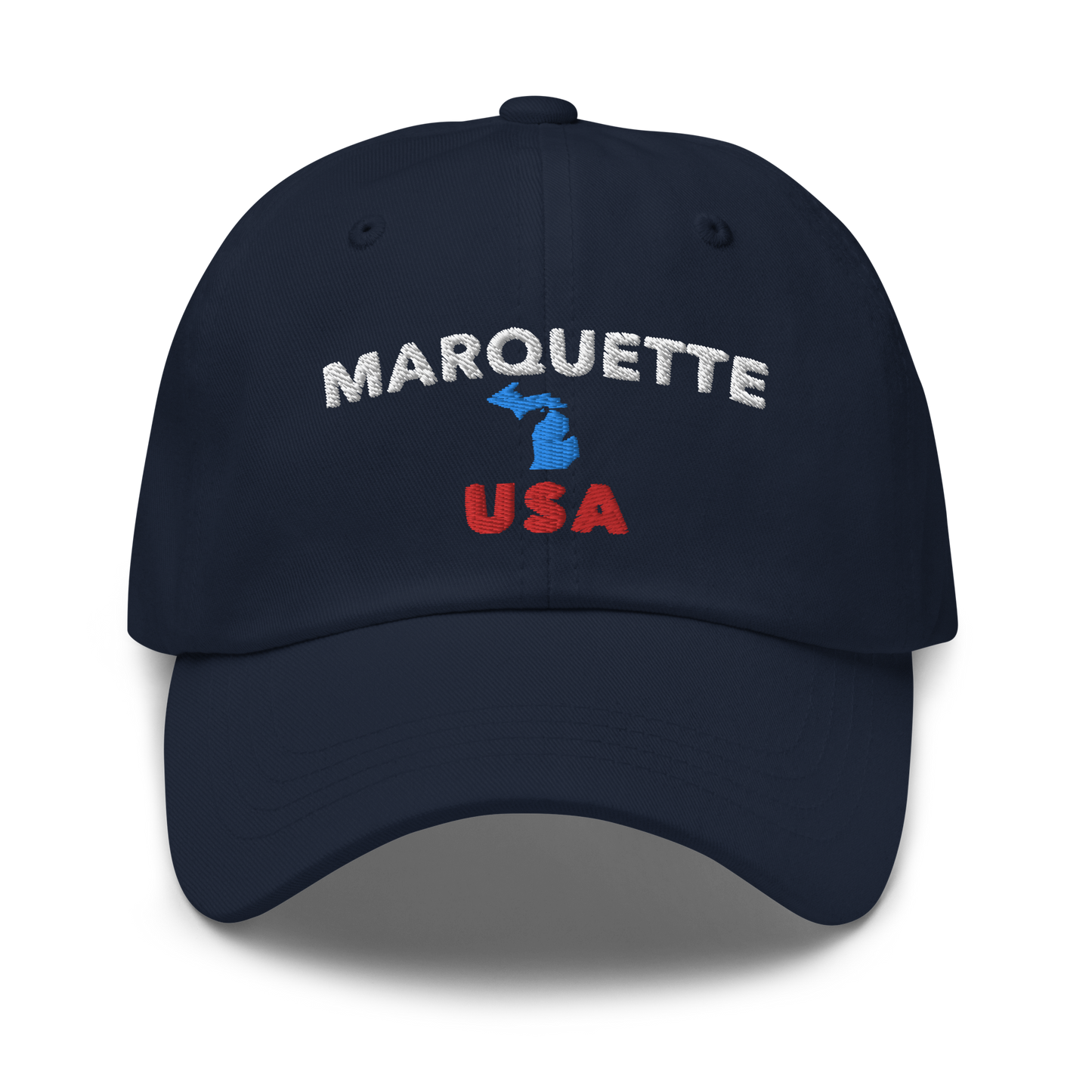 'Marquette USA' Dad Hat (w/ Michigan Outline)