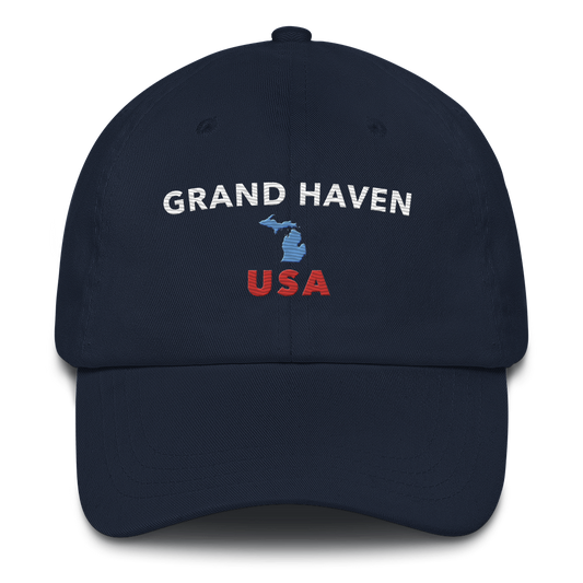 'Grand Haven' Dad Hat (w/Michigan Outline)