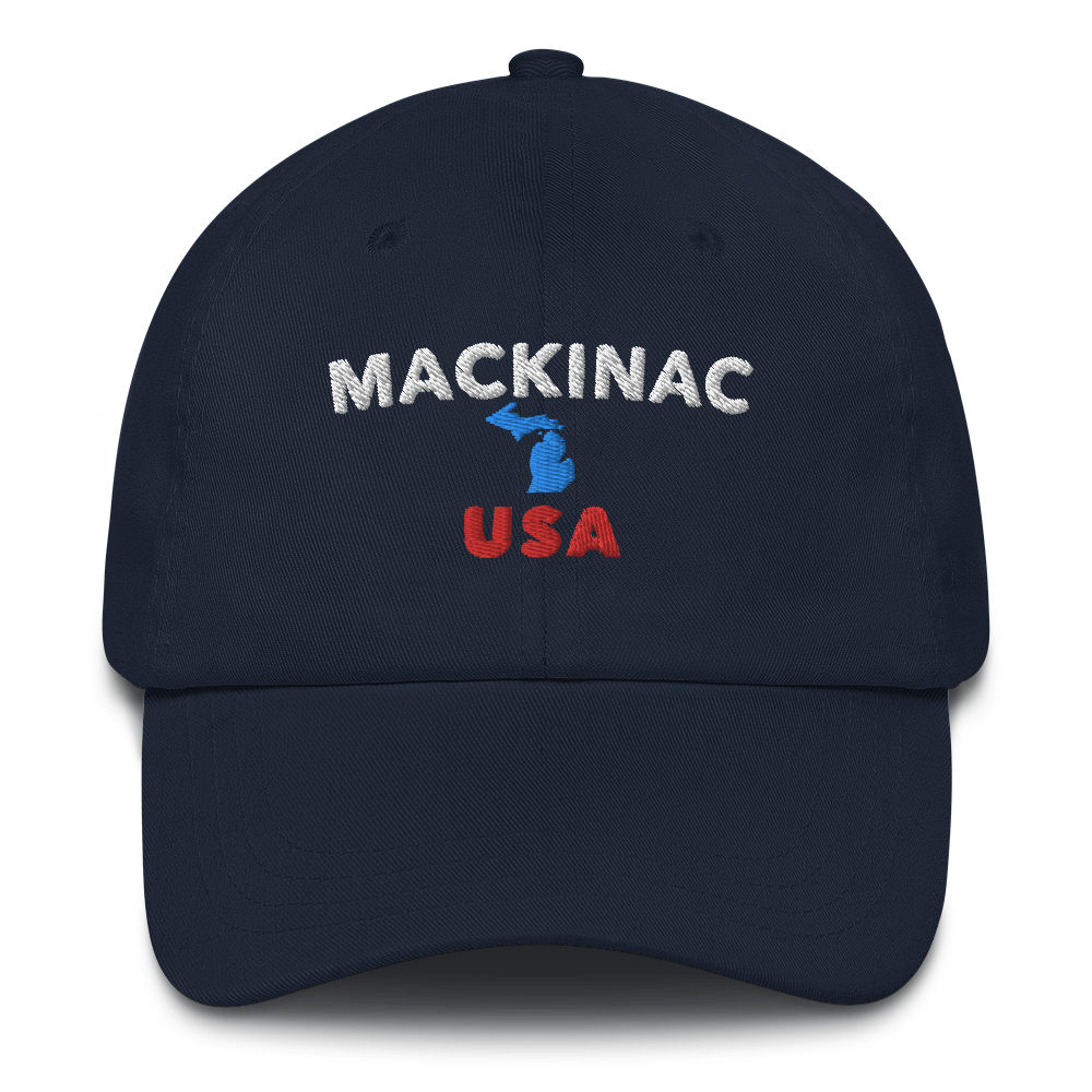 'Mackinac USA' Dad Hat (w/ Michigan Outline)