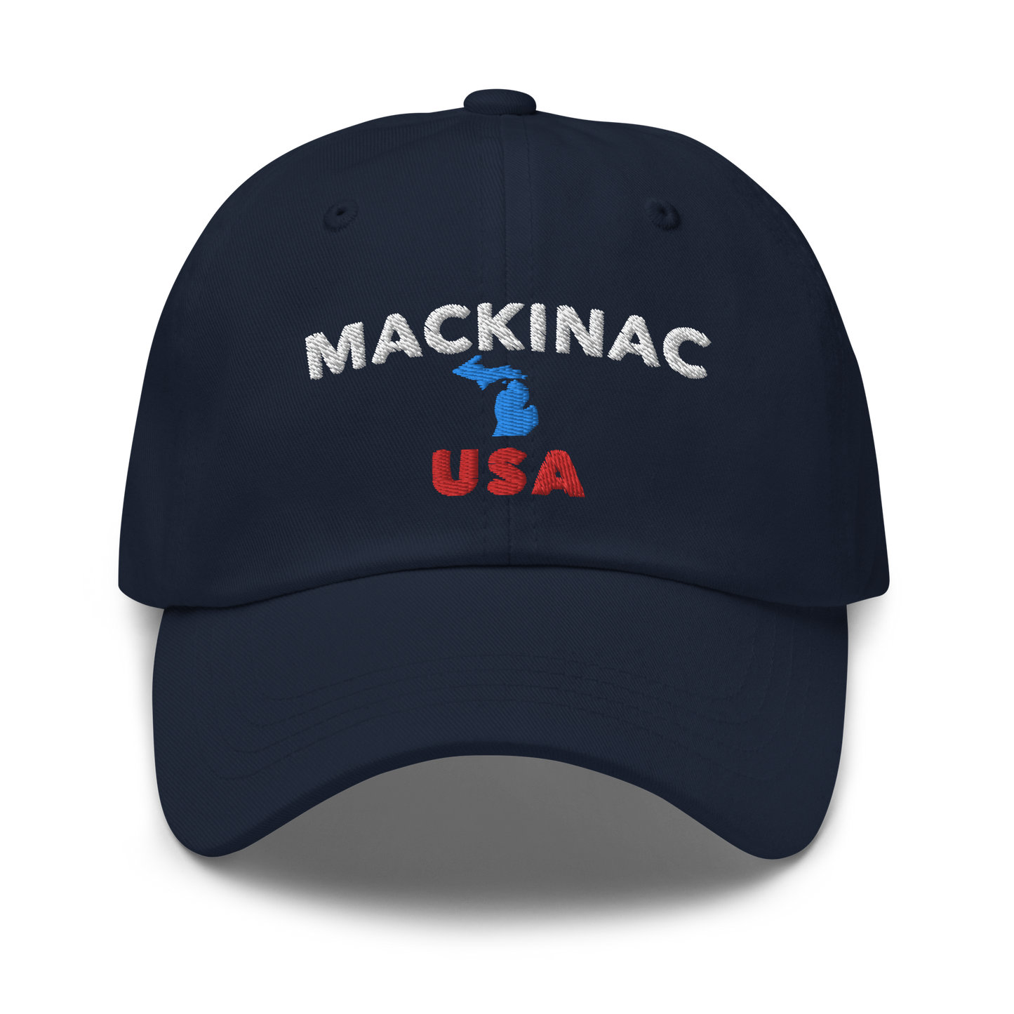 'Mackinac USA' Dad Hat (w/ Michigan Outline)