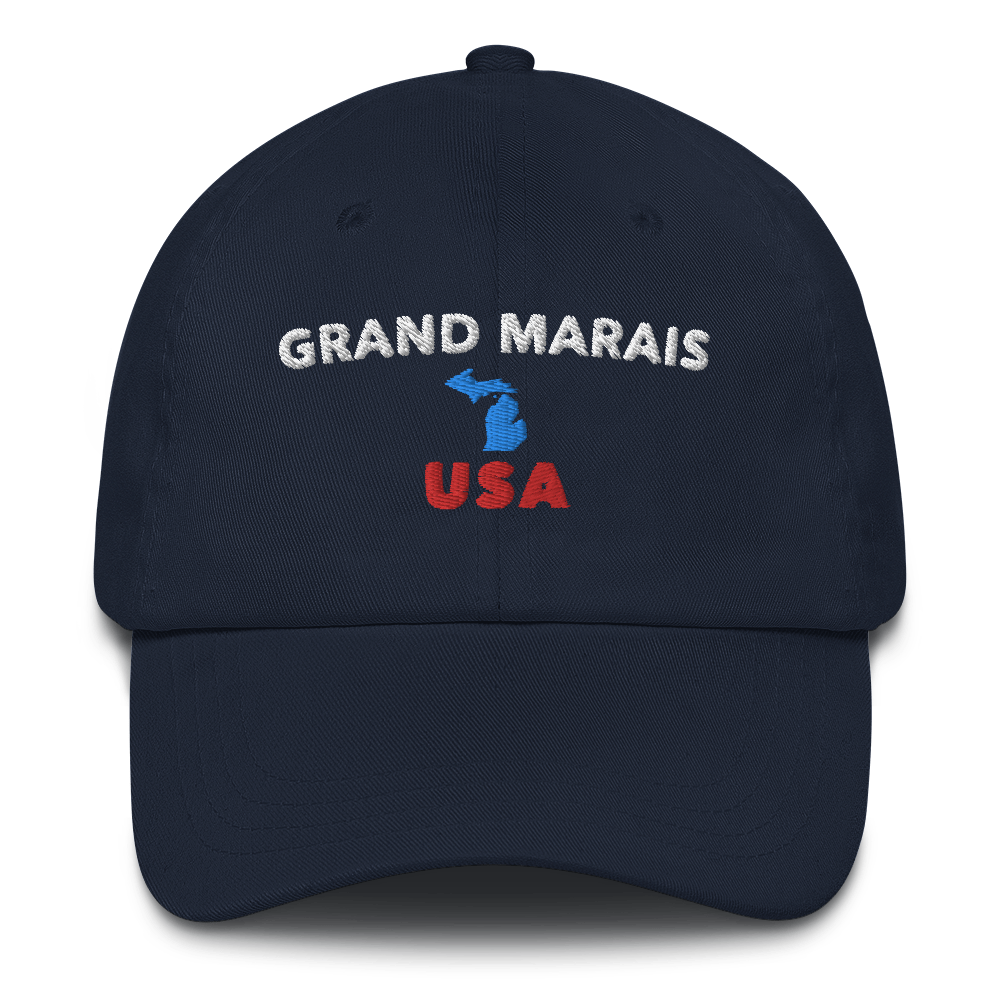 'Grand Marais USA' Dad Hat (w/ Michigan Outline)