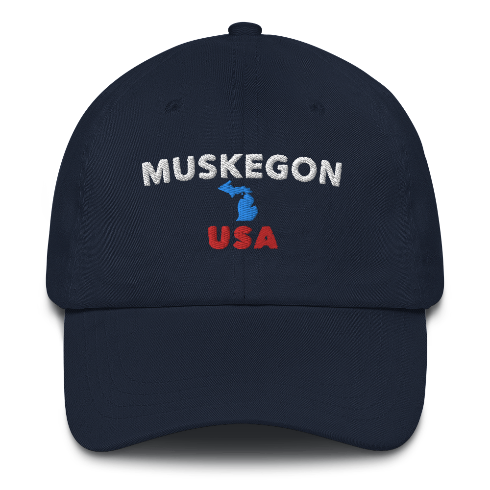 'Muskegon USA' Dad Hat (w/ Michigan Outline)