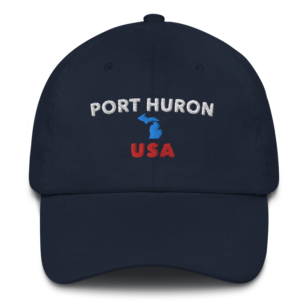 'Port Huron USA' Dad Hat (w/Michigan Outline)