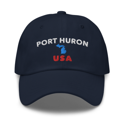 'Port Huron USA' Dad Hat (w/Michigan Outline)