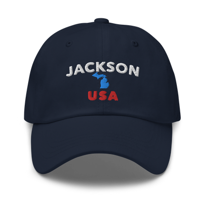 'Jackson USA' Dad Hat (w/ Michigan Outline)