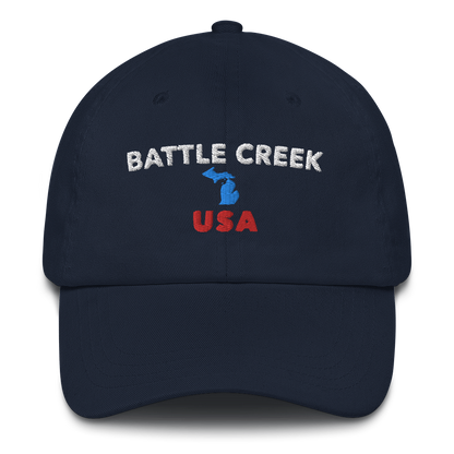 'Battle Creek USA' Dad Hat (w/ Michigan Outline)