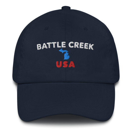 'Battle Creek USA' Dad Hat (w/ Michigan Outline)