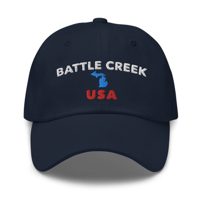 'Battle Creek USA' Dad Hat (w/ Michigan Outline)