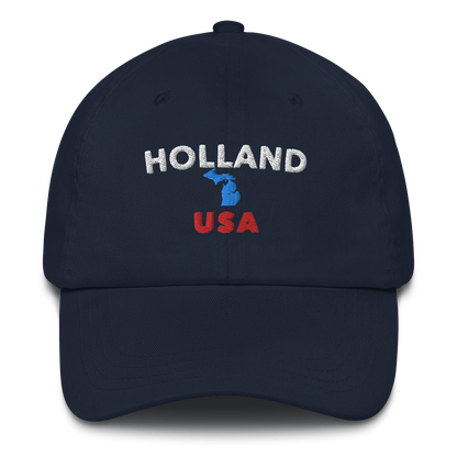 'Holland USA' Dad Hat (w/ Michigan Outline)