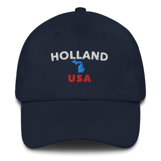 'Holland USA' Dad Hat (w/ Michigan Outline)