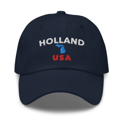 'Holland USA' Dad Hat (w/ Michigan Outline)