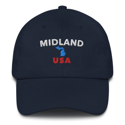 'Midland USA' Dad Hat (w/ Michigan Outline)