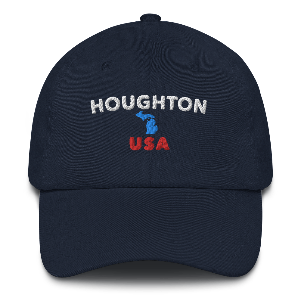 'Houghton USA' Dad Hat (w/ Michigan Outline)