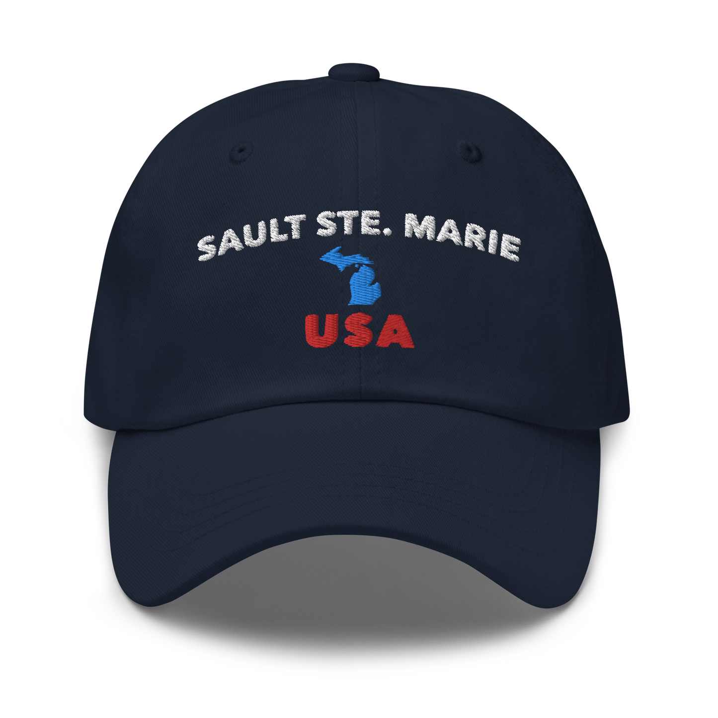 'Sault Ste. Marie USA' Dad Hat (w/ Michigan Outline)