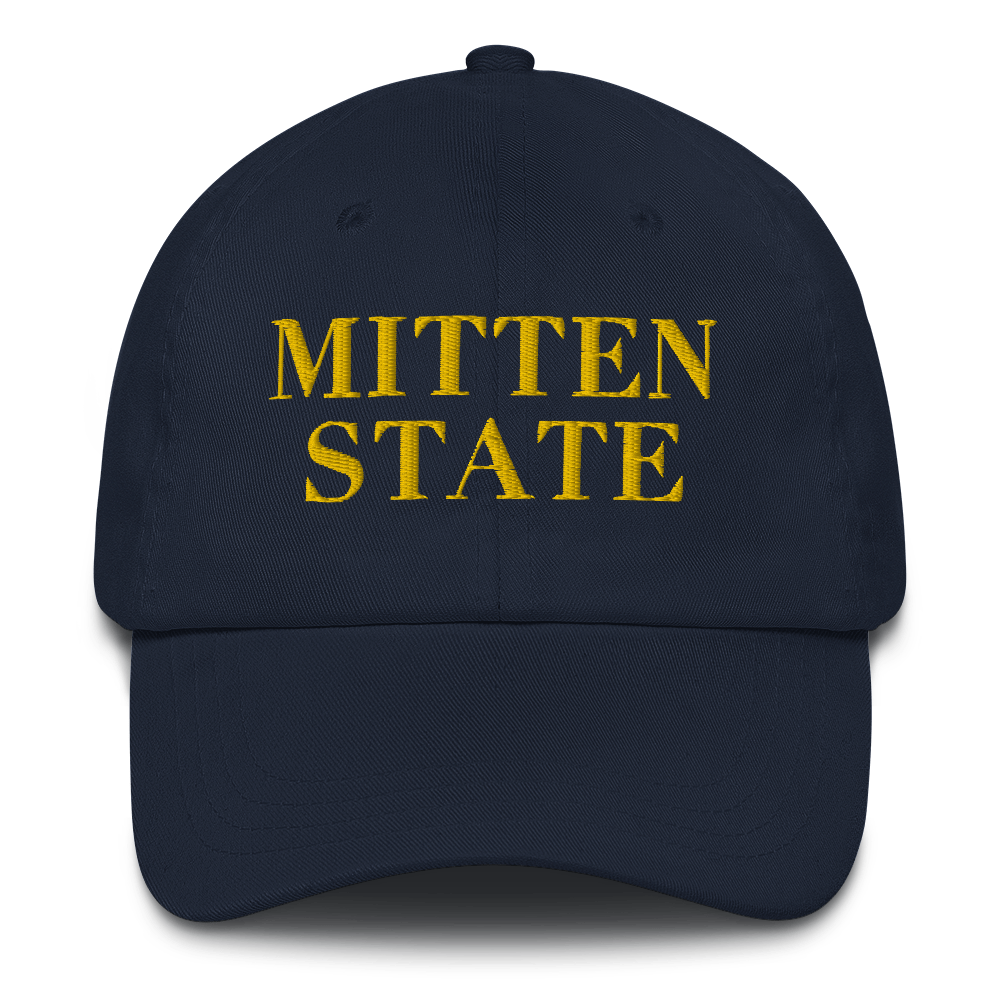 Michigan 'Mitten State' Dad Hat (Didone Font) | Gold Embroidery