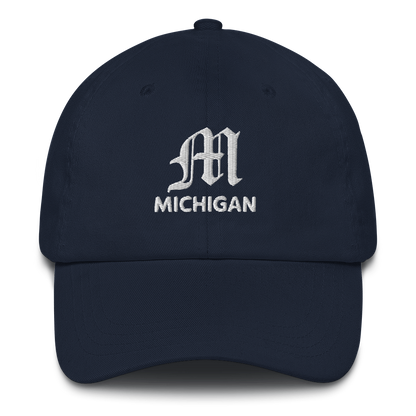 'Michigan' Dad Hat (w/ Old English 'M')