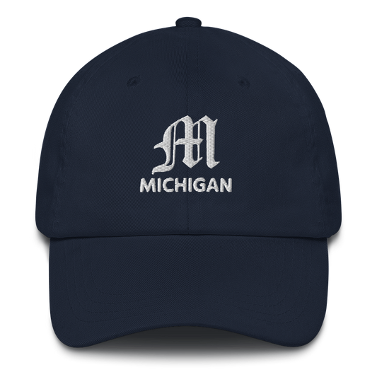 'Michigan' Dad Hat (w/ Old English 'M')