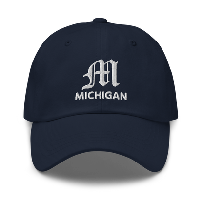 'Michigan' Dad Hat (w/ Old English 'M')