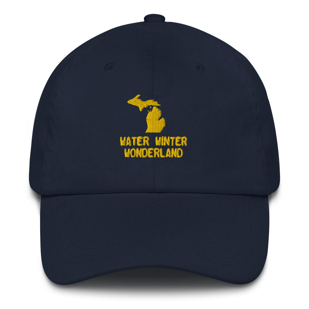 'Water Winter Wonderland' Dad Hat (w/ Michigan Outline) | Gold Embroidery