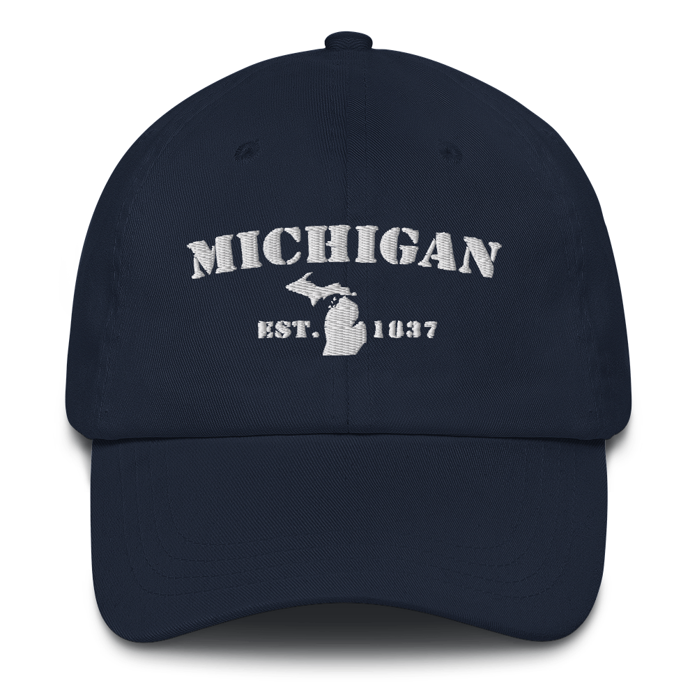 'Michigan EST 1837' Dad Hat (Army Font)