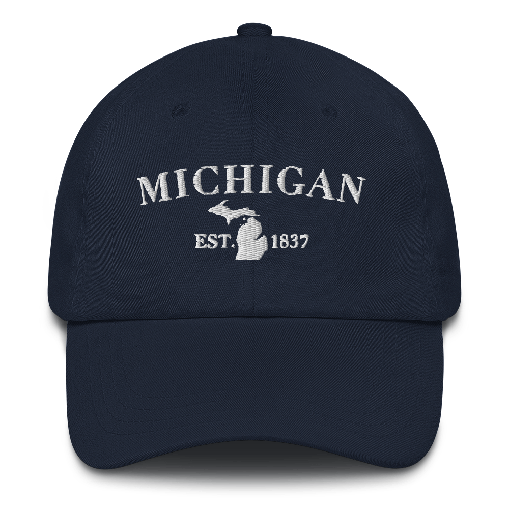 'Michigan EST 1837' Dad Hat (Didone Font)