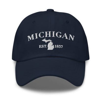 'Michigan EST 1837' Dad Hat (Didone Font)