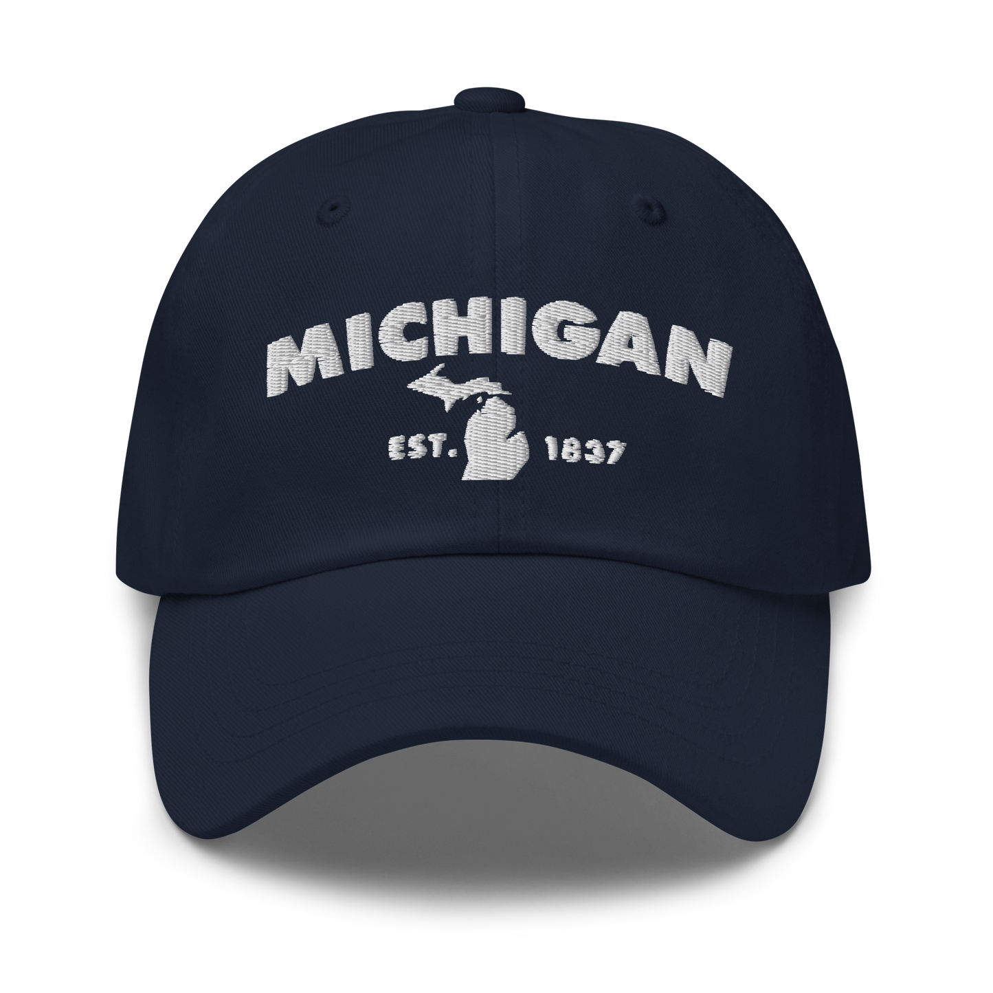 'Michigan EST 1837' Dad Hat (Geometric Sans Font)