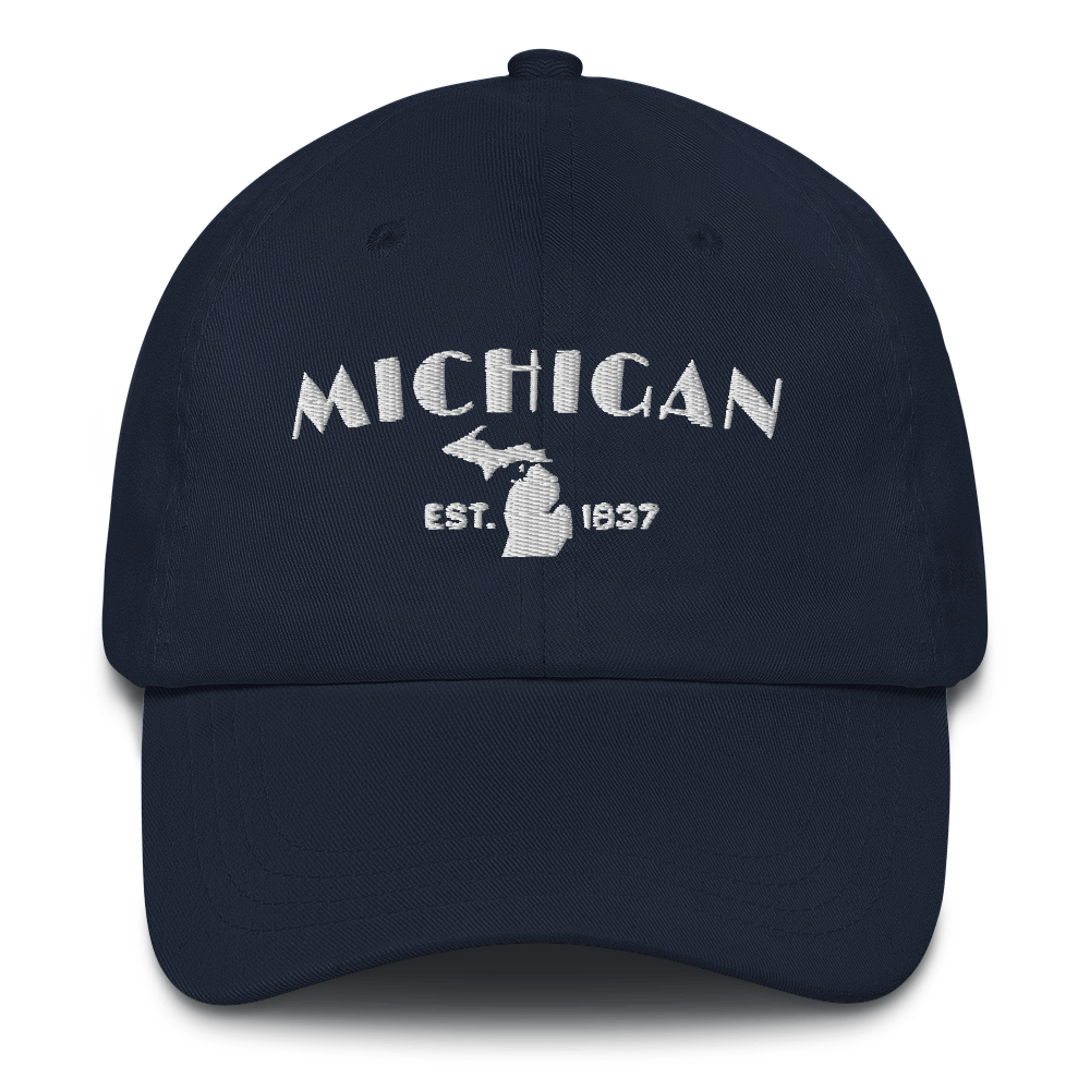 'Michigan EST 1837' Dad Hat (Theatrical Art Deco Font)