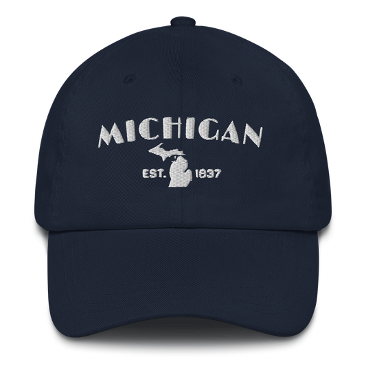 'Michigan EST 1837' Dad Hat (Theatrical Art Deco Font)