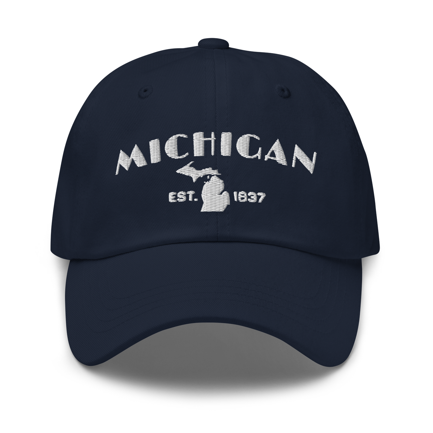 'Michigan EST 1837' Dad Hat (Theatrical Art Deco Font)