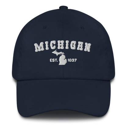 'Michigan EST 1837' Dad Hat (Western Font)