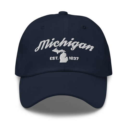 'Michigan EST 1837' Dad Hat (Script Font)