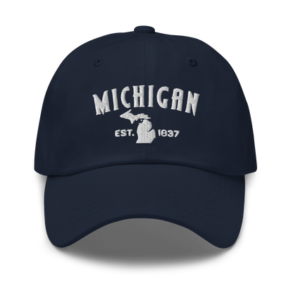 'Michigan EST 1837' Dad Hat (Vicious Mustelid Font)